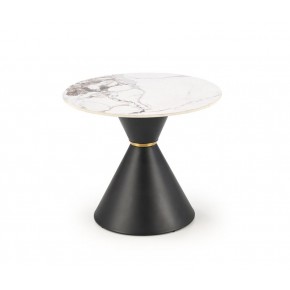 Стол журнальный HALMAR GORETTI S белый мрамор/черный